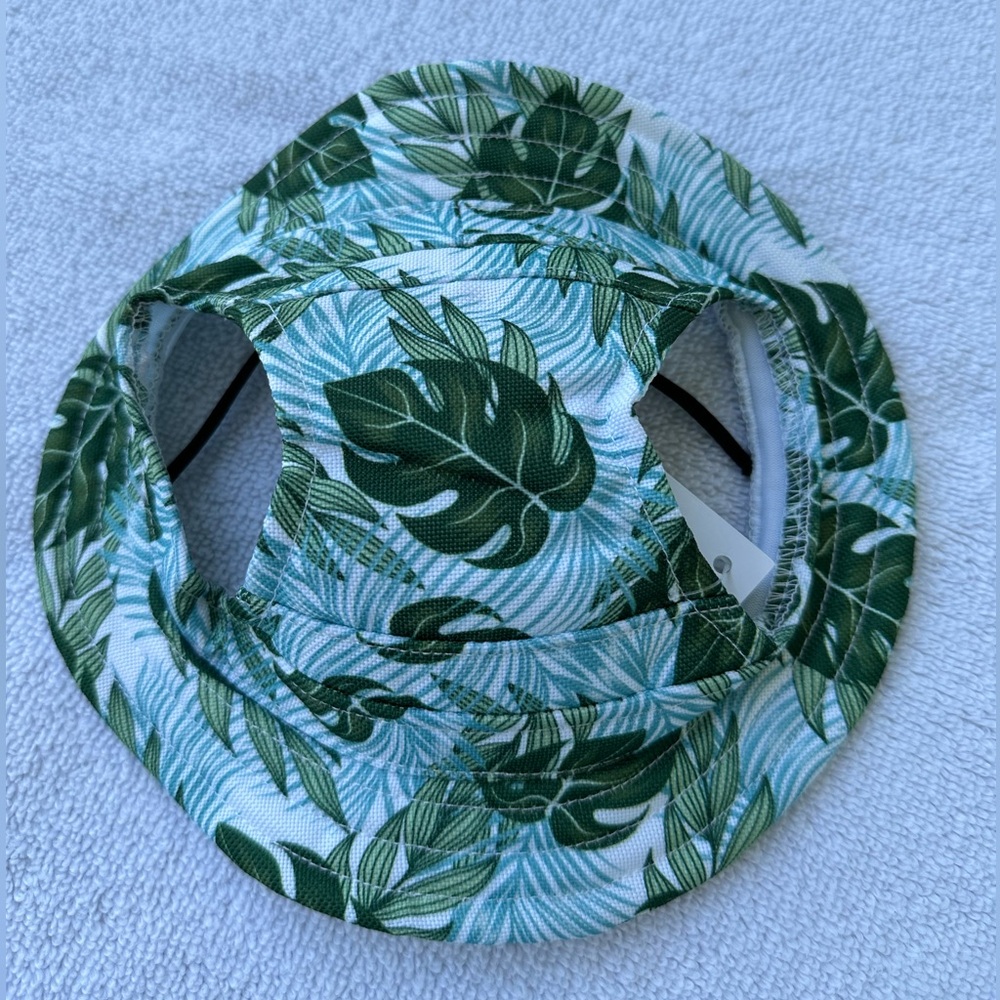 Fresco Dog & Cat Bucket Hat Palm Leaf Short Brimmed Medium/Large - Picture 3 of 11
